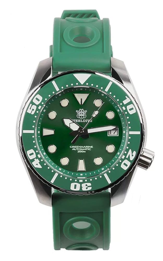 時計 Steeldive SD1953 Automatic Watch Green Steeldive Watch Store Coupon | Great Wave Sub Diver Watch Sale